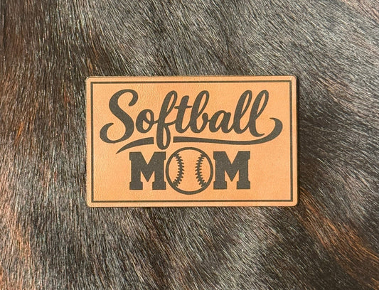 Engraved Softball Mom Patch - LoneStar Adhesive