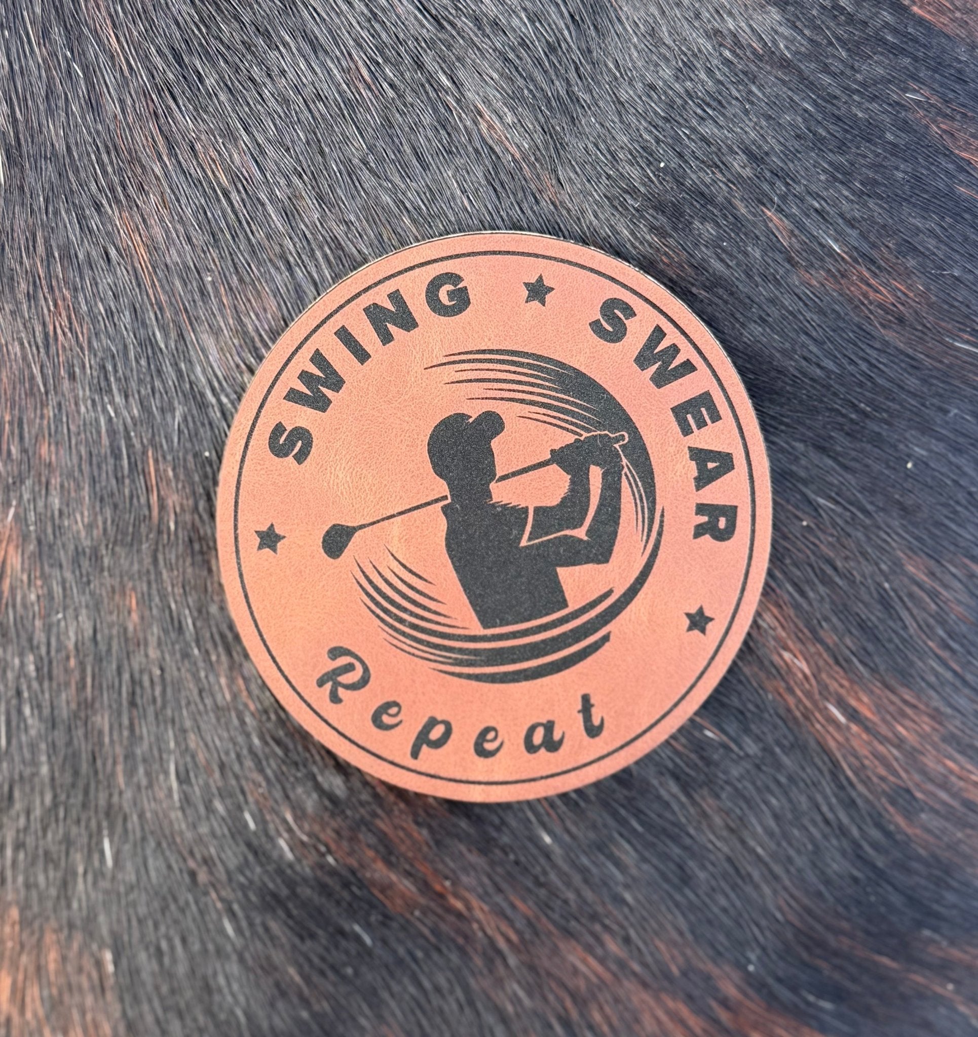 Engraved Swing Swear Repeat Golf Patch - LoneStar Adhesive