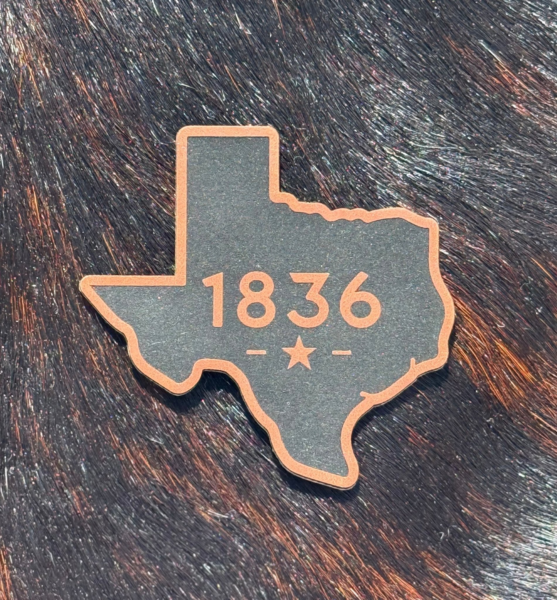 Engraved Texas 1836 Patch - LoneStar Adhesive