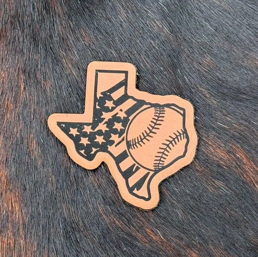 Engraved Texas American Flag Baseball Patch - LoneStar Adhesive