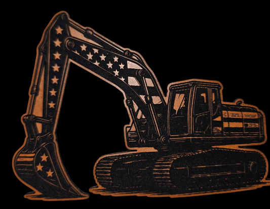 Excavator American Flag Digital File - LoneStar Adhesive