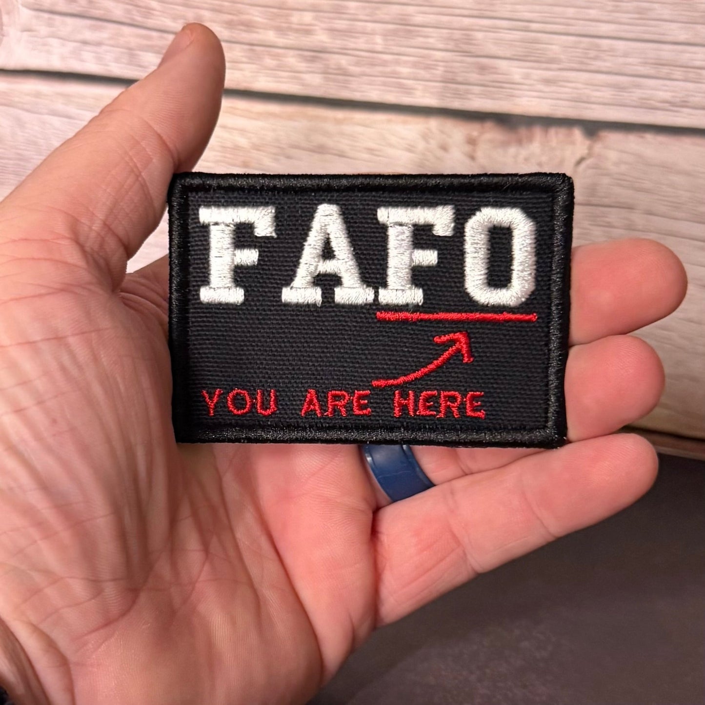FAFO Funny Morale Patch, 2x3" | Made in USA | VELCRO® Brand Hook Backing - LoneStar Adhesive