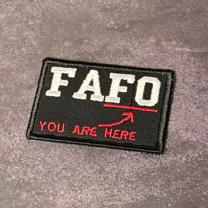 FAFO Funny Morale Patch, 2x3" | Made in USA | VELCRO® Brand Hook Backing - LoneStar Adhesive
