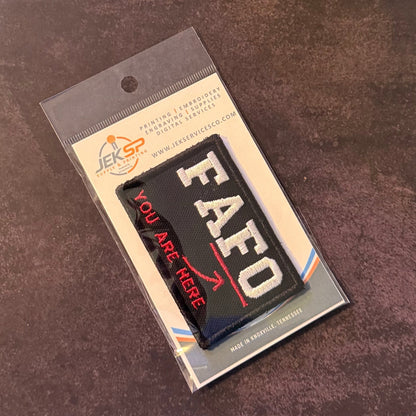 FAFO Funny Morale Patch, 2x3" | Made in USA | VELCRO® Brand Hook Backing - LoneStar Adhesive