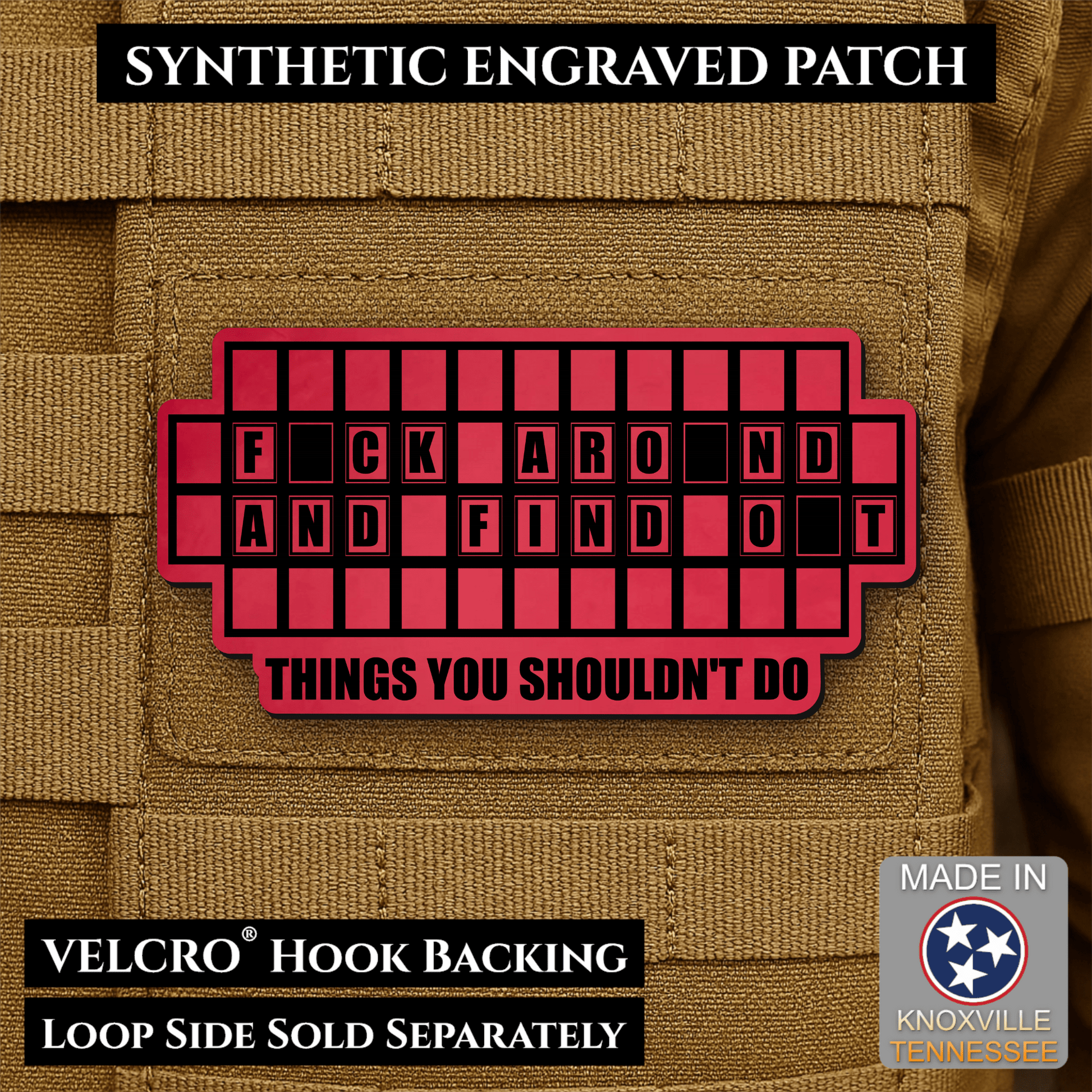 FAFO Game Show Funny Morale Patch | Made in USA | VELCRO® Brand Hook Backing - LoneStar Adhesive