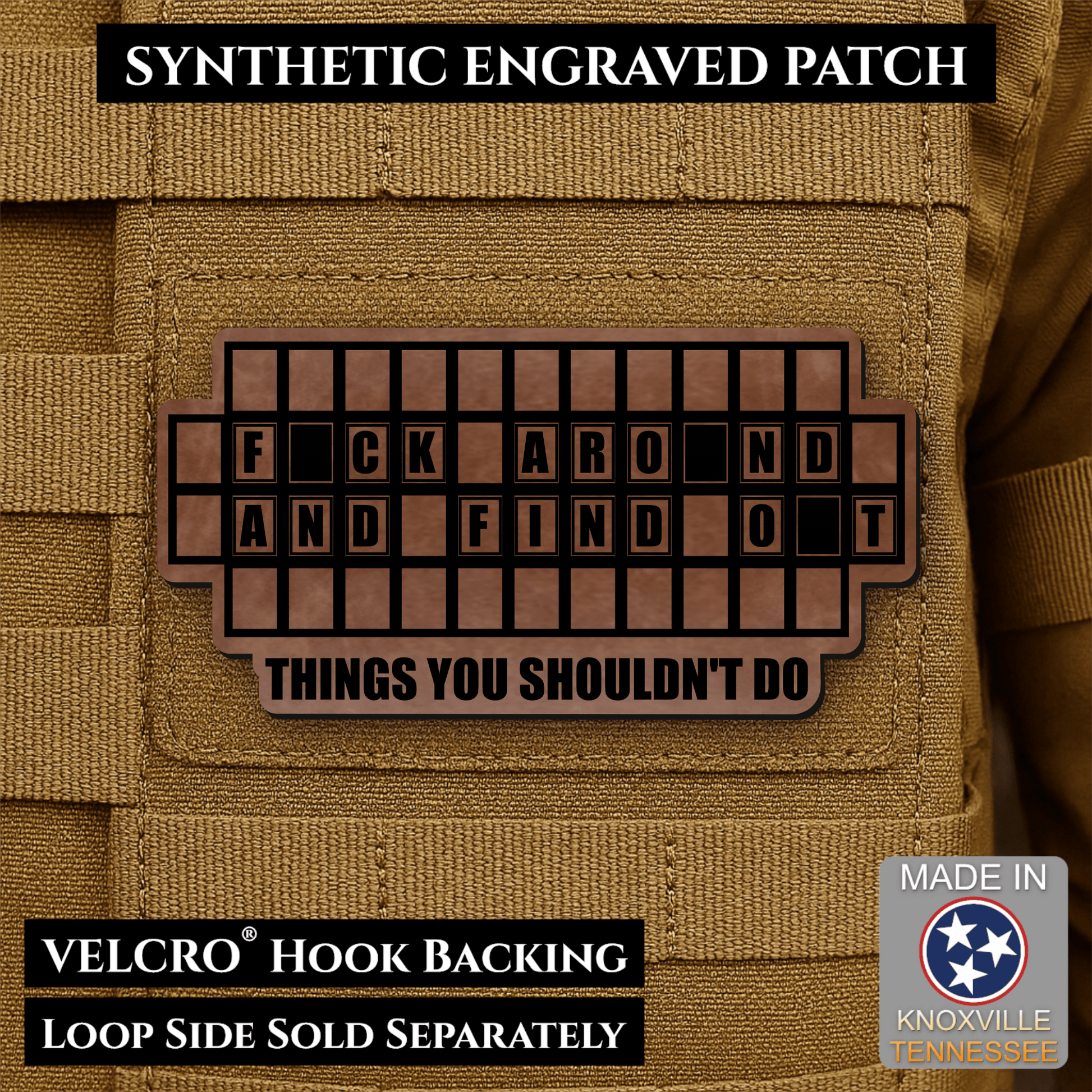 FAFO Game Show Funny Morale Patch | Made in USA | VELCRO® Brand Hook Backing - LoneStar Adhesive