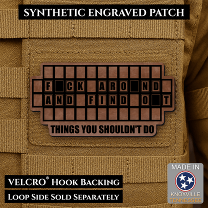 FAFO Game Show Funny Morale Patch | Made in USA | VELCRO® Brand Hook Backing - LoneStar Adhesive