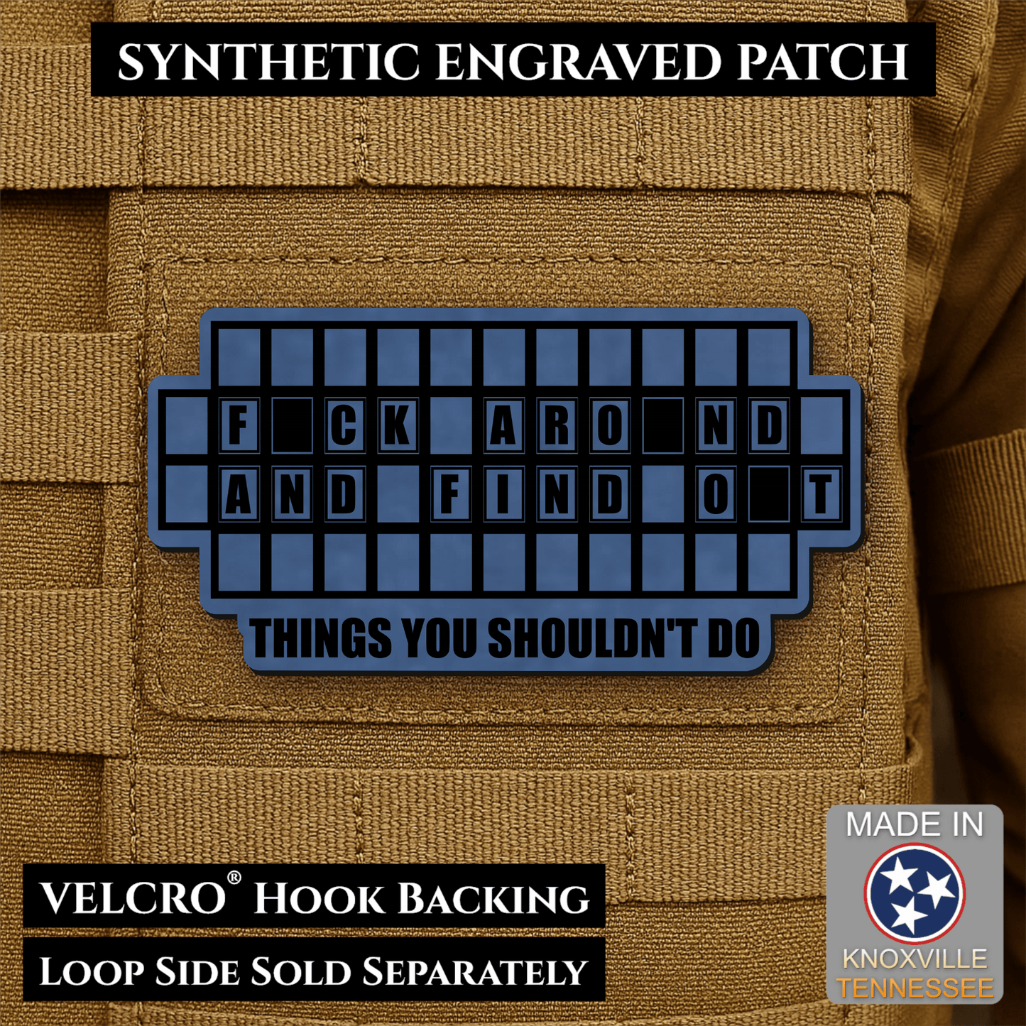 FAFO Game Show Funny Morale Patch | Made in USA | VELCRO® Brand Hook Backing - LoneStar Adhesive