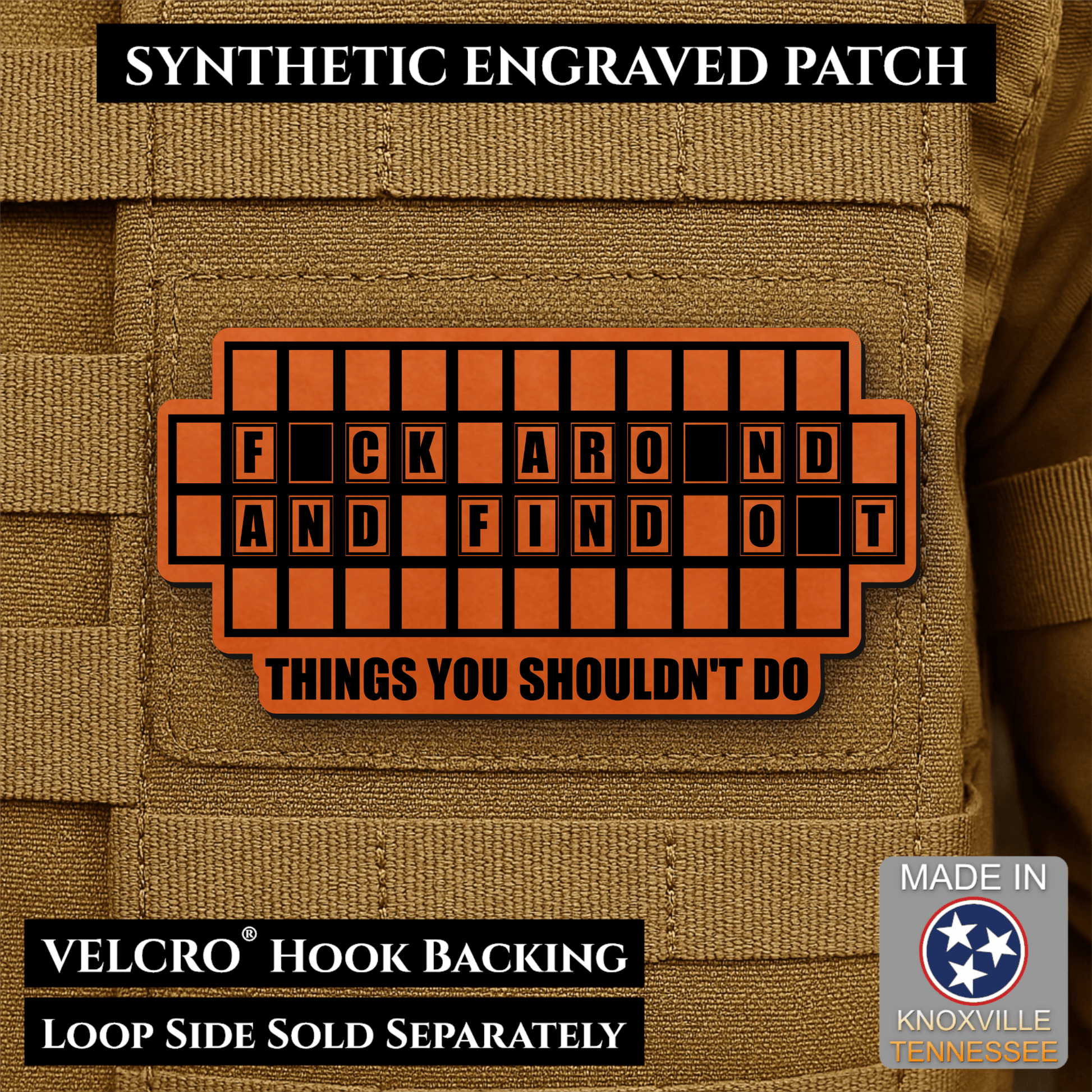 FAFO Game Show Funny Morale Patch | Made in USA | VELCRO® Brand Hook Backing - LoneStar Adhesive
