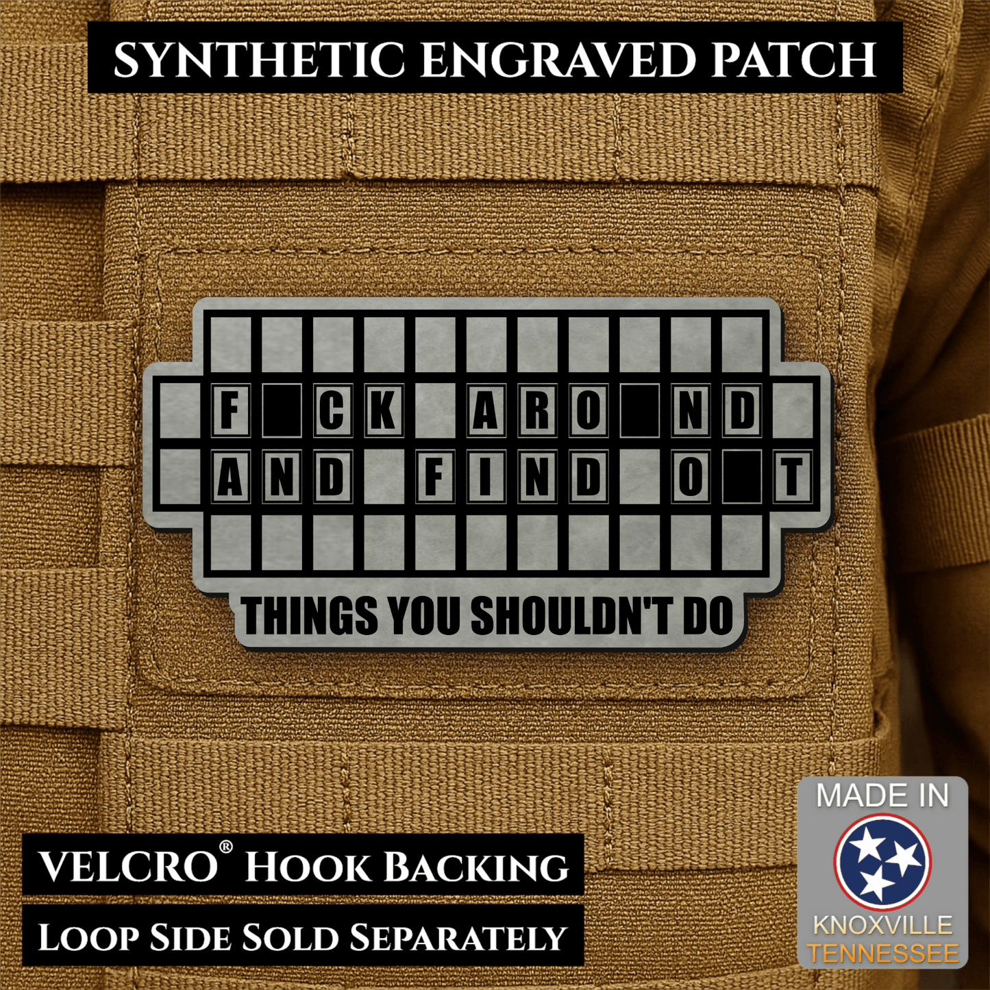 FAFO Game Show Funny Morale Patch | Made in USA | VELCRO® Brand Hook Backing - LoneStar Adhesive
