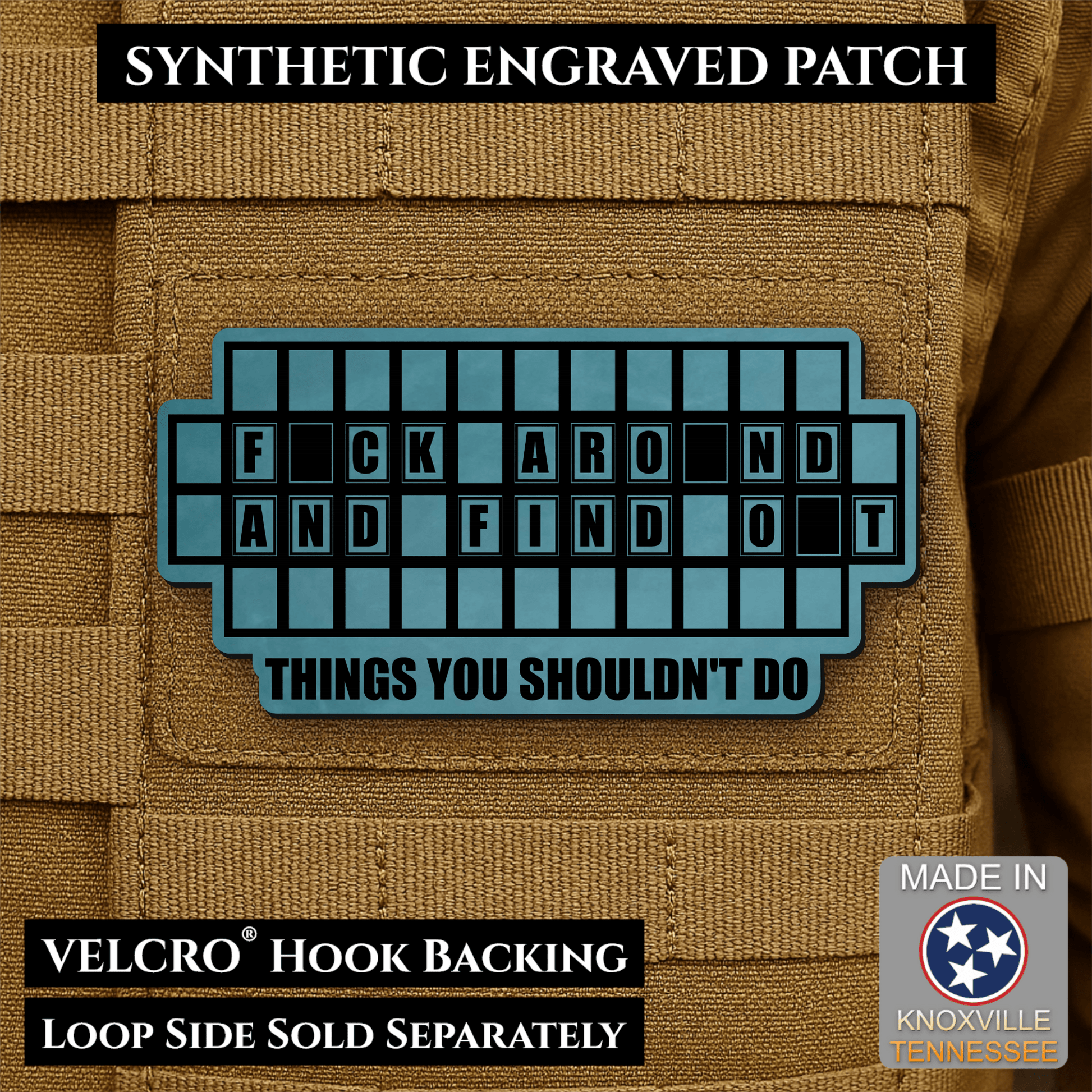 FAFO Game Show Funny Morale Patch | Made in USA | VELCRO® Brand Hook Backing - LoneStar Adhesive