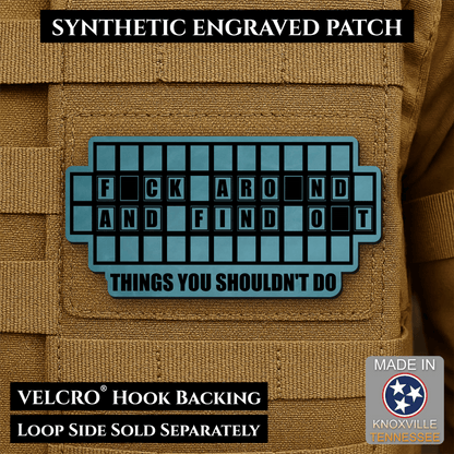 FAFO Game Show Funny Morale Patch | Made in USA | VELCRO® Brand Hook Backing - LoneStar Adhesive