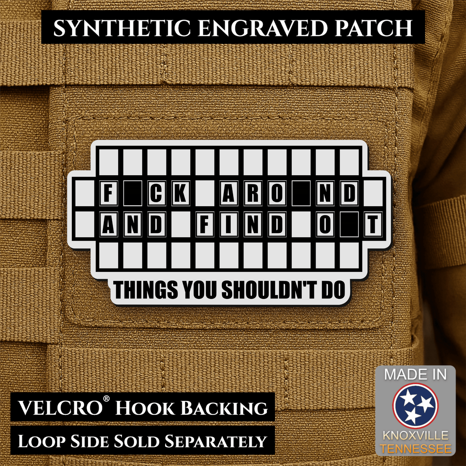 FAFO Game Show Funny Morale Patch | Made in USA | VELCRO® Brand Hook Backing - LoneStar Adhesive