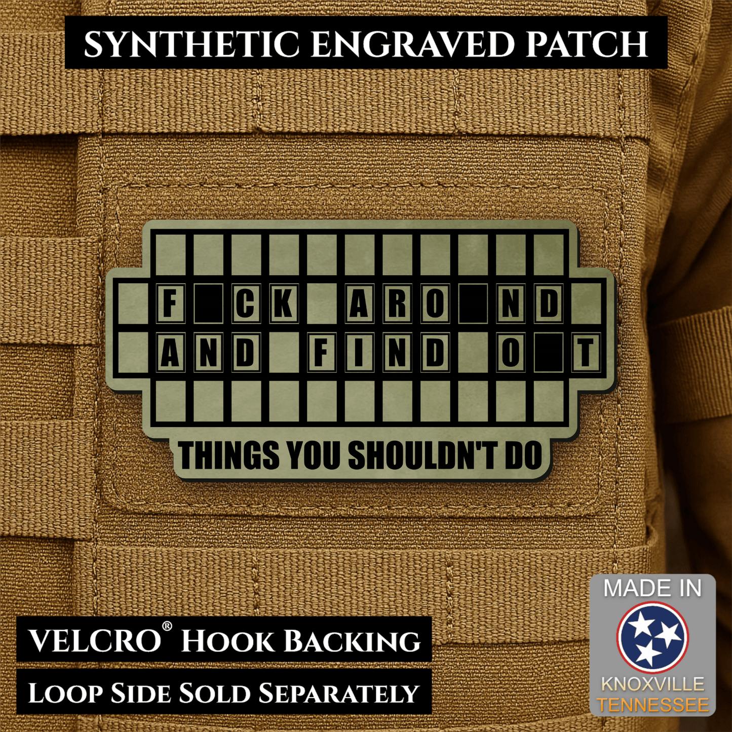 FAFO Game Show Funny Morale Patch | Made in USA | VELCRO® Brand Hook Backing - LoneStar Adhesive