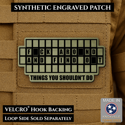 FAFO Game Show Funny Morale Patch | Made in USA | VELCRO® Brand Hook Backing - LoneStar Adhesive