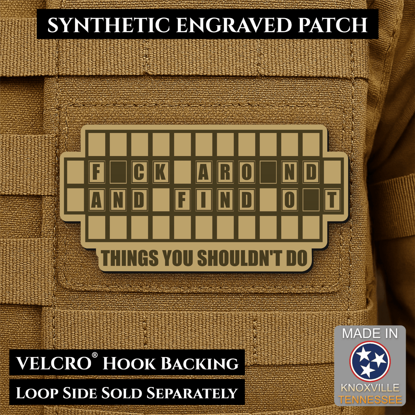 FAFO Game Show Funny Morale Patch | Made in USA | VELCRO® Brand Hook Backing - LoneStar Adhesive