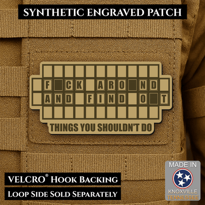 FAFO Game Show Funny Morale Patch | Made in USA | VELCRO® Brand Hook Backing - LoneStar Adhesive