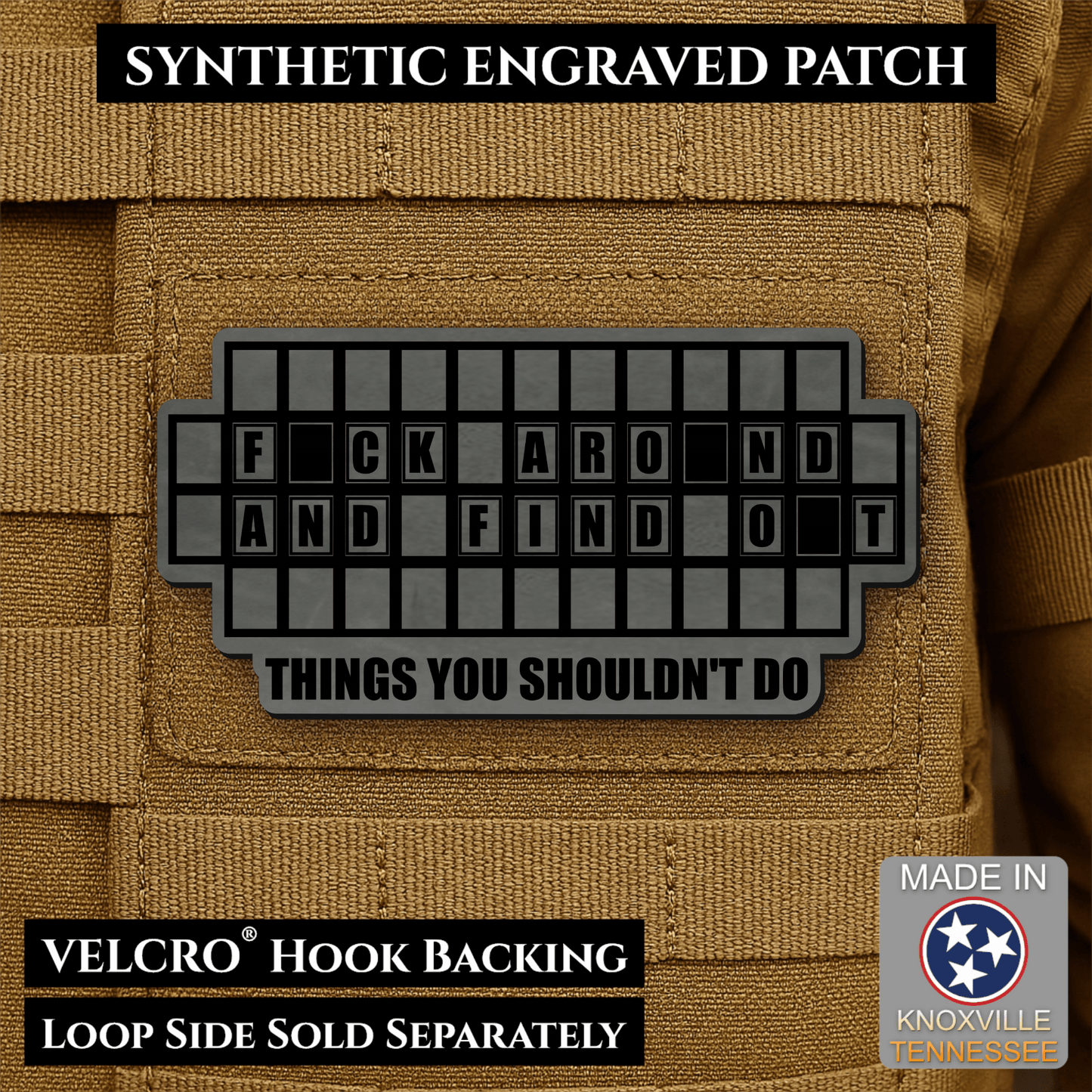 FAFO Game Show Funny Morale Patch | Made in USA | VELCRO® Brand Hook Backing - LoneStar Adhesive