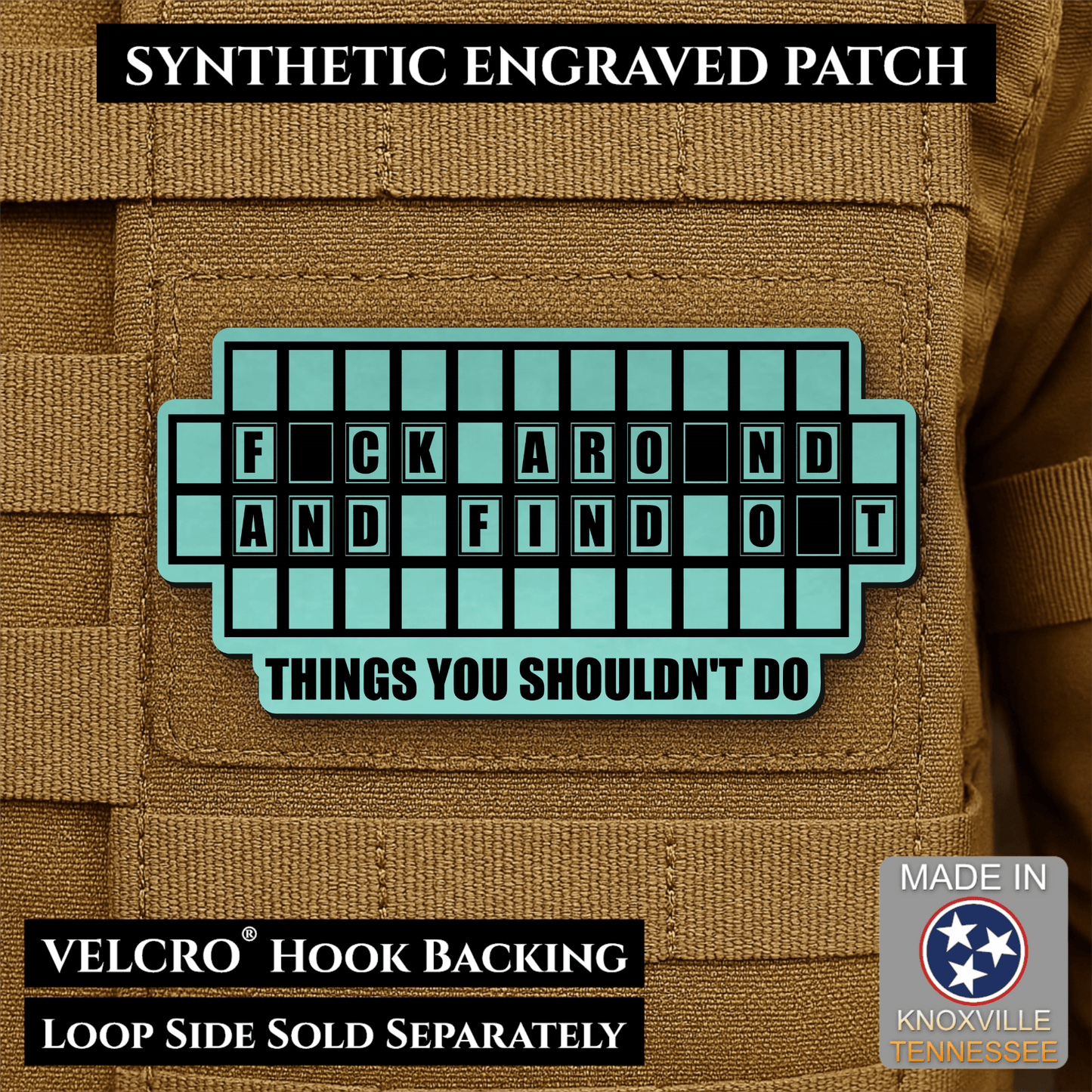 FAFO Game Show Funny Morale Patch | Made in USA | VELCRO® Brand Hook Backing - LoneStar Adhesive