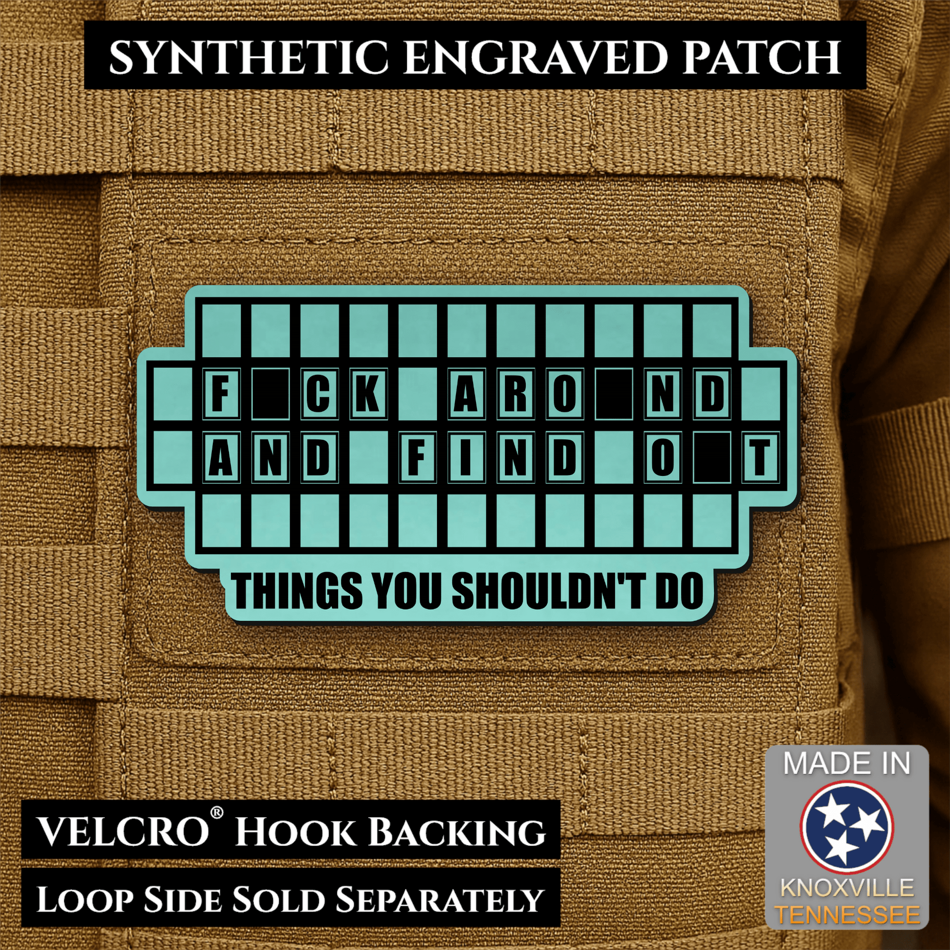 FAFO Game Show Funny Morale Patch | Made in USA | VELCRO® Brand Hook Backing - LoneStar Adhesive