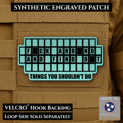 FAFO Game Show Funny Morale Patch | Made in USA | VELCRO® Brand Hook Backing - LoneStar Adhesive