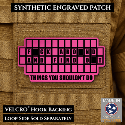 FAFO Game Show Funny Morale Patch | Made in USA | VELCRO® Brand Hook Backing - LoneStar Adhesive