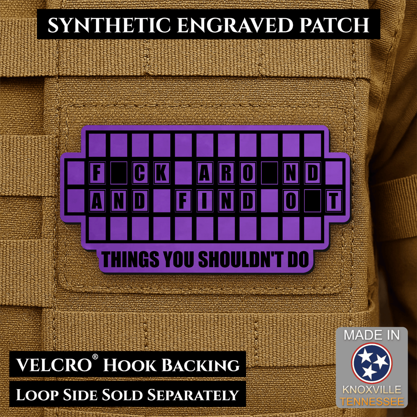 FAFO Game Show Funny Morale Patch | Made in USA | VELCRO® Brand Hook Backing - LoneStar Adhesive