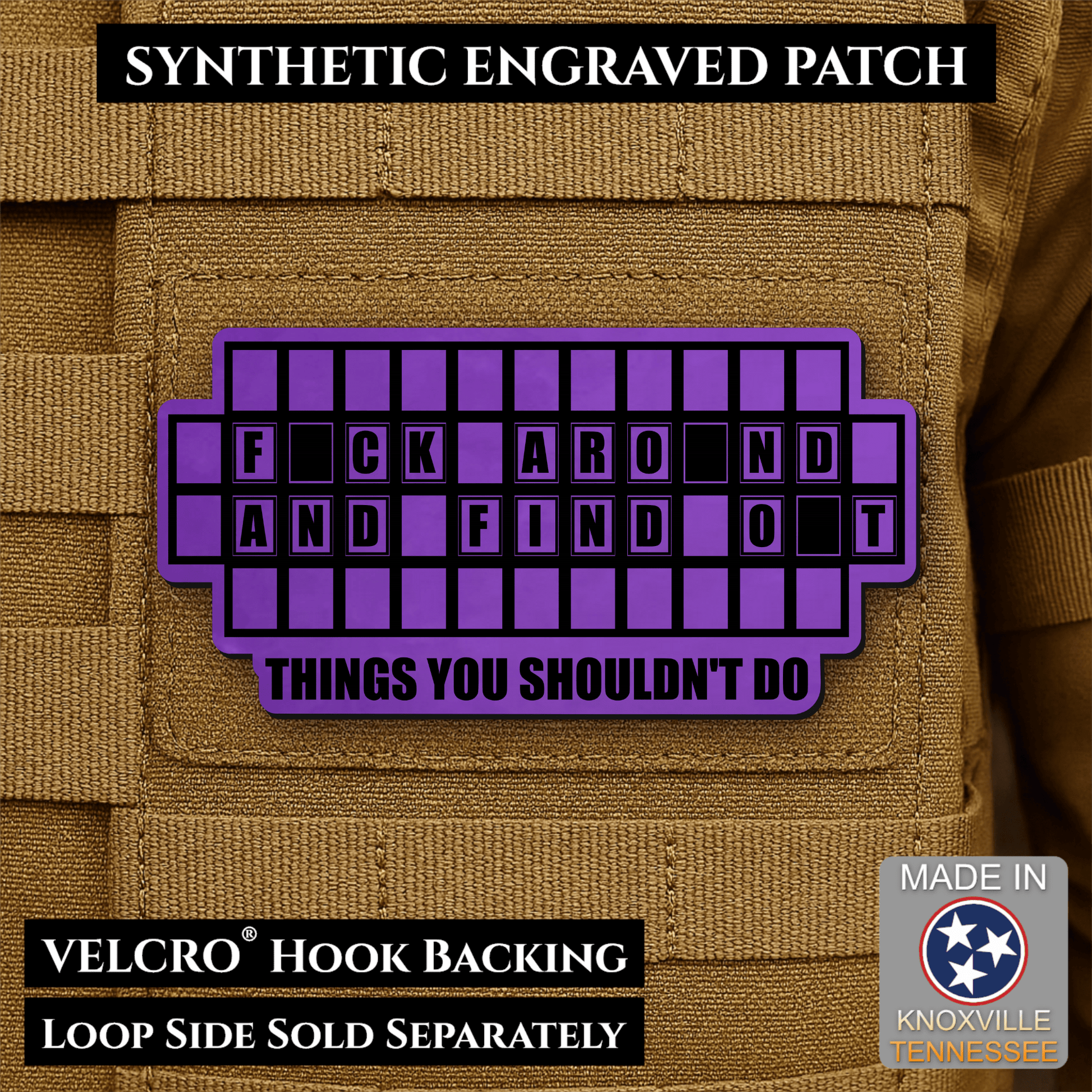 FAFO Game Show Funny Morale Patch | Made in USA | VELCRO® Brand Hook Backing - LoneStar Adhesive