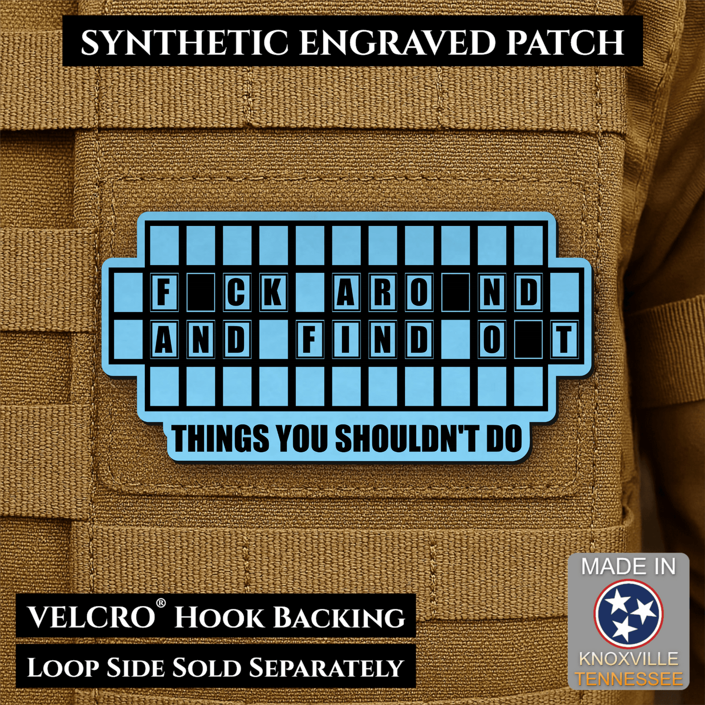 FAFO Game Show Funny Morale Patch | Made in USA | VELCRO® Brand Hook Backing - LoneStar Adhesive