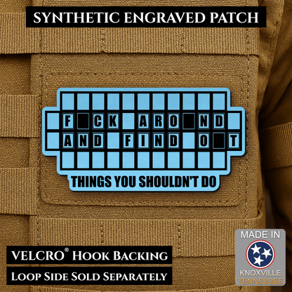 FAFO Game Show Funny Morale Patch | Made in USA | VELCRO® Brand Hook Backing - LoneStar Adhesive