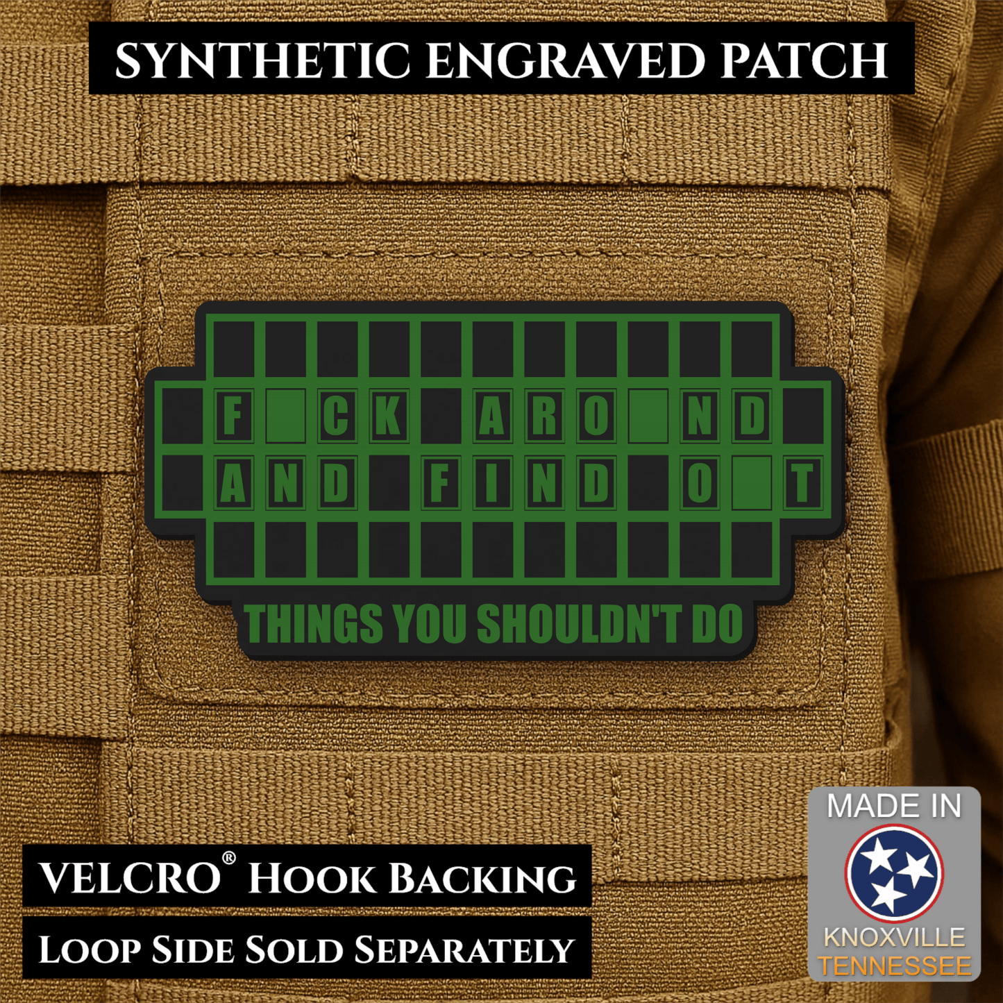 FAFO Game Show Funny Morale Patch | Made in USA | VELCRO® Brand Hook Backing - LoneStar Adhesive