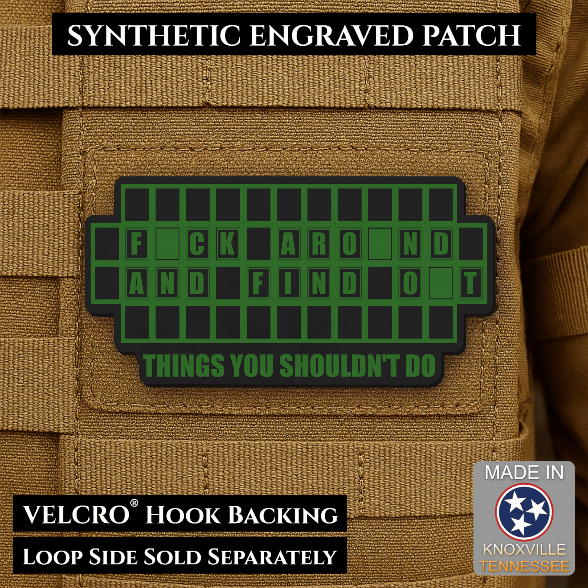 FAFO Game Show Funny Morale Patch | Made in USA | VELCRO® Brand Hook Backing - LoneStar Adhesive