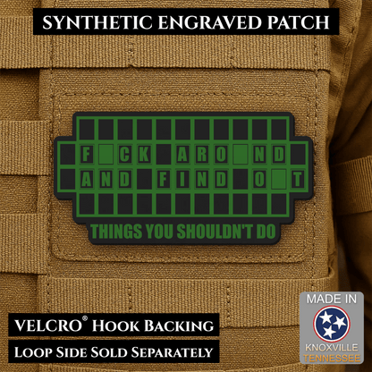 FAFO Game Show Funny Morale Patch | Made in USA | VELCRO® Brand Hook Backing - LoneStar Adhesive