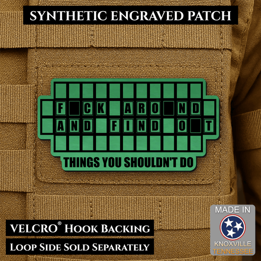 FAFO Game Show Funny Morale Patch | Made in USA | VELCRO® Brand Hook Backing - LoneStar Adhesive