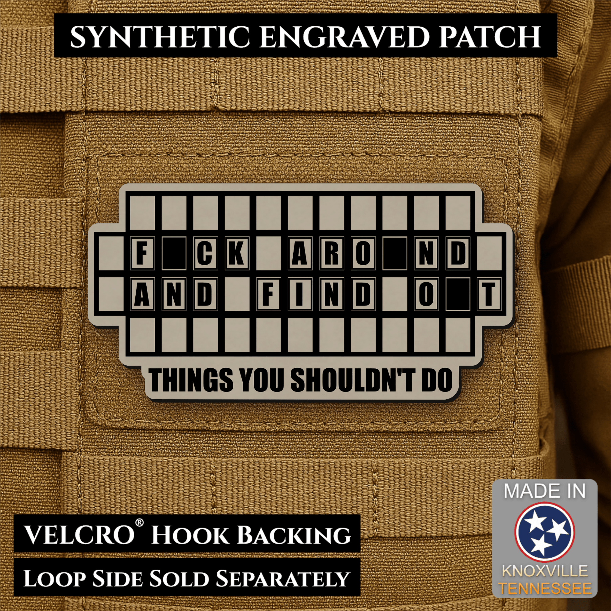 FAFO Game Show Funny Morale Patch | Made in USA | VELCRO® Brand Hook Backing - LoneStar Adhesive