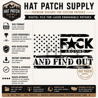 FAFO Hat Patch Bundle | 4 Bold Designs | Digital Files for Laser Engraving - LoneStar Adhesive