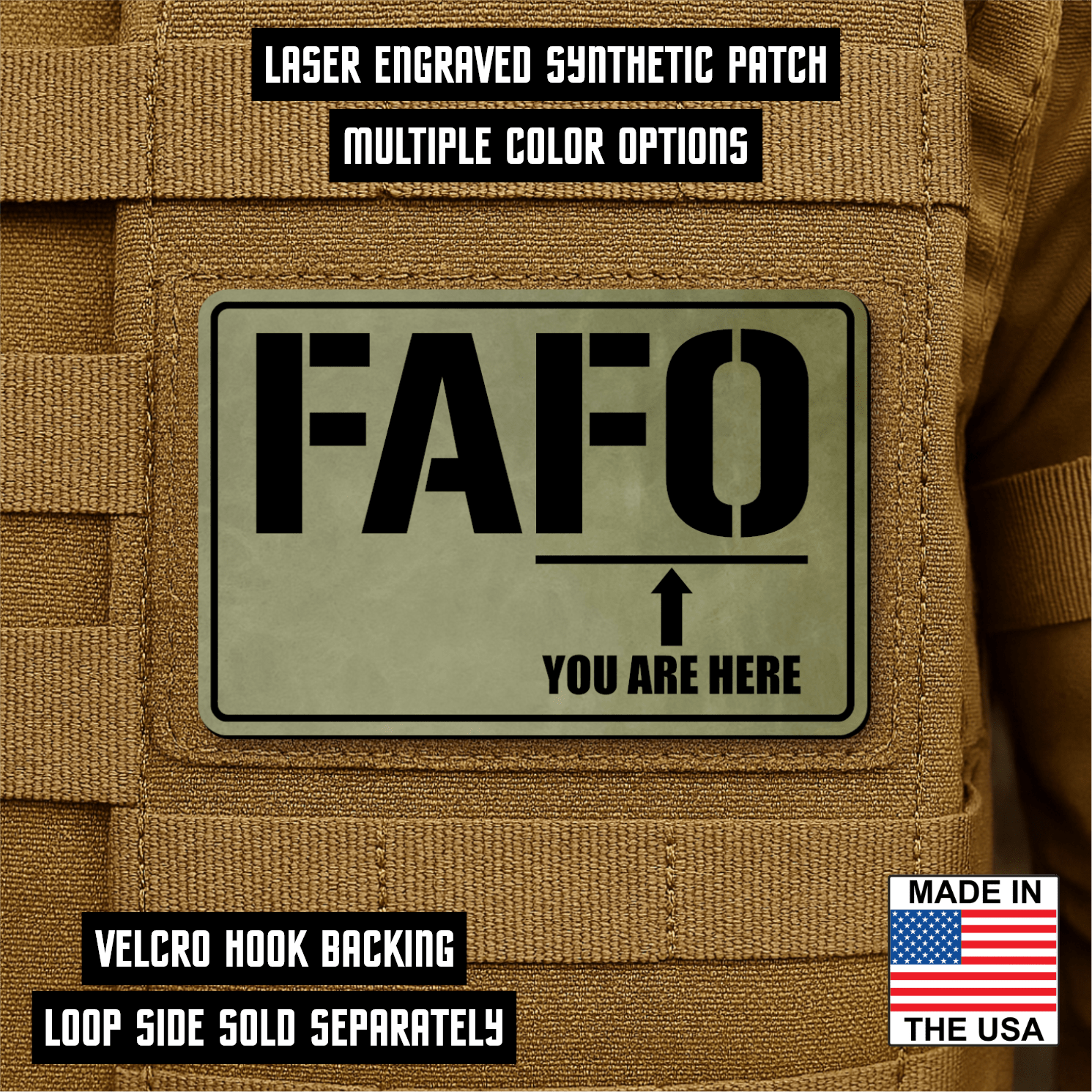 FAFO Morale Patch 2"x3" Hook & Loop | Made in USA - LoneStar Adhesive