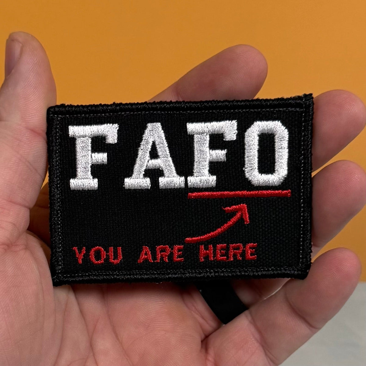 FAFO (You Are At Find Out) Funny Morale Patch, 2x3" | Made in USA | VELCRO® Brand Hook Backing - LoneStar Adhesive