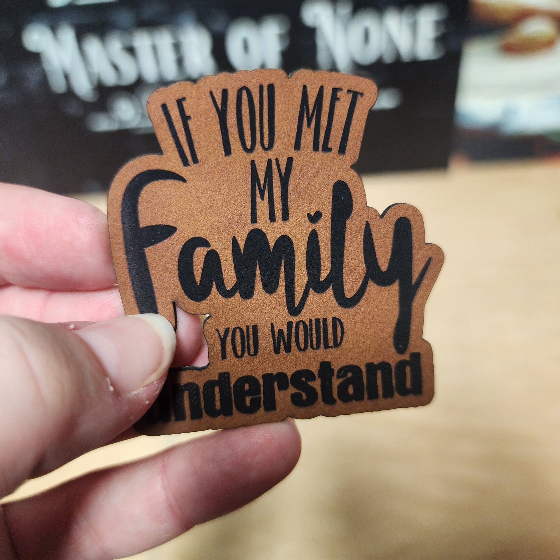 Family Bonds (Rawhide) Engraved Leatherette Hat Patch - MR01 - LoneStar Adhesive