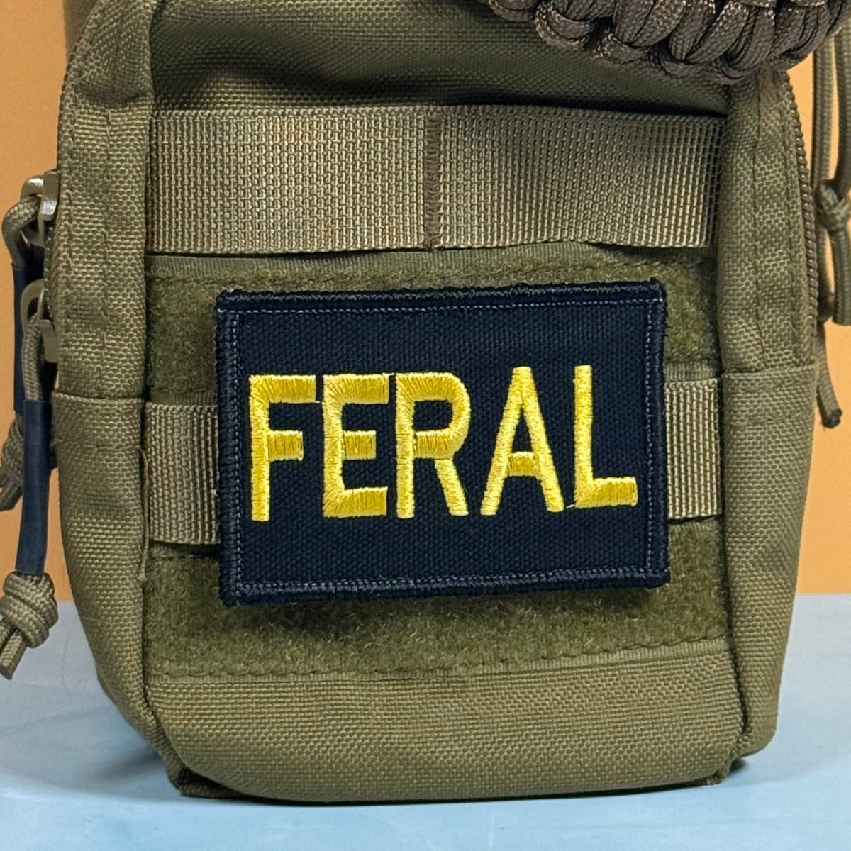 Feral & Wild Funny Morale Patch, 2x3" | Made in USA | VELCRO® Brand Hook Backing - LoneStar Adhesive