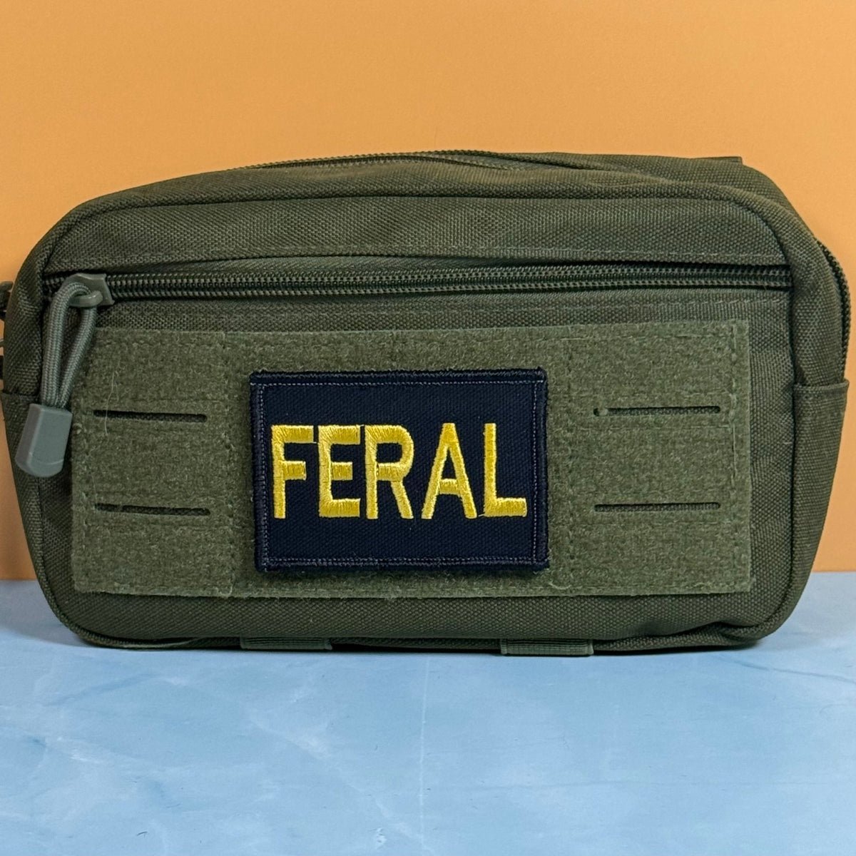 Feral & Wild Funny Morale Patch, 2x3" | Made in USA | VELCRO® Brand Hook Backing - LoneStar Adhesive