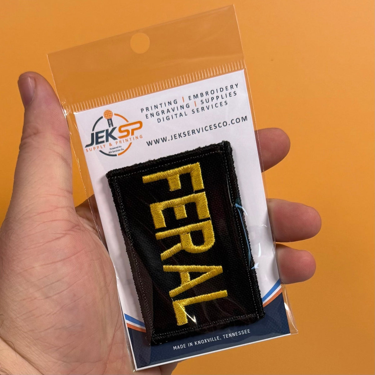 Feral & Wild Funny Morale Patch, 2x3" | Made in USA | VELCRO® Brand Hook Backing - LoneStar Adhesive