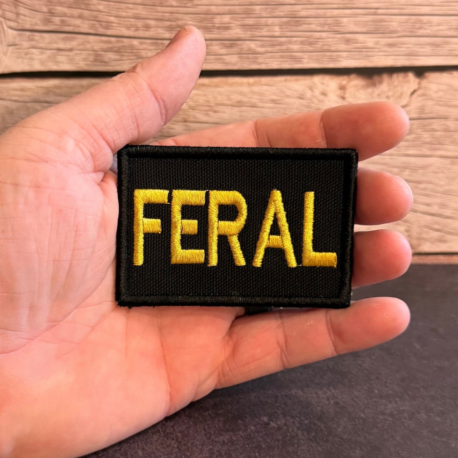 Feral & Wild Funny Morale Patch | Made in USA | VELCRO® Brand Hook Backing - LoneStar Adhesive