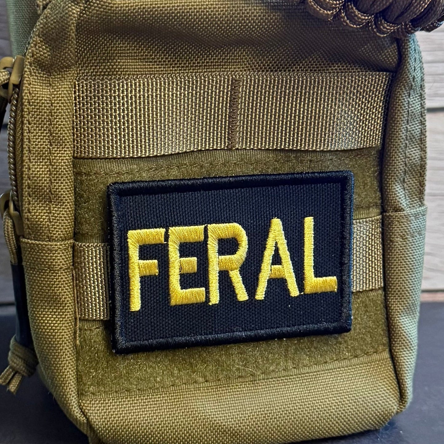 Feral & Wild Funny Morale Patch | Made in USA | VELCRO® Brand Hook Backing - LoneStar Adhesive