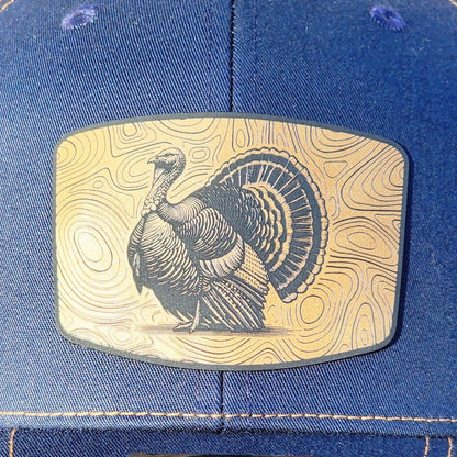 Majestic Turkey Design Engraved Leatherette Hat Patch - MR01