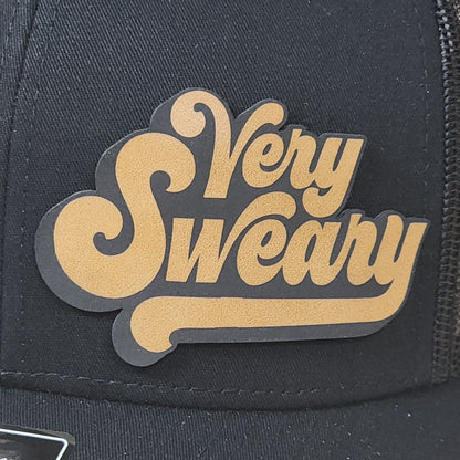 Very Sweary Engraved Leatherette Hat Patch - MR01