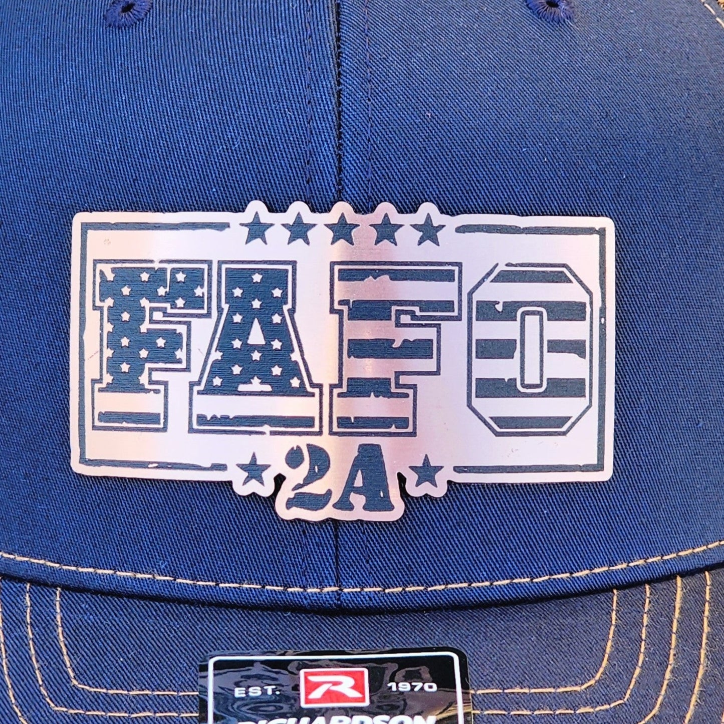 Patriotic Freedom FAFO Copper Engraved Leatherette Hat Patch - MR01
