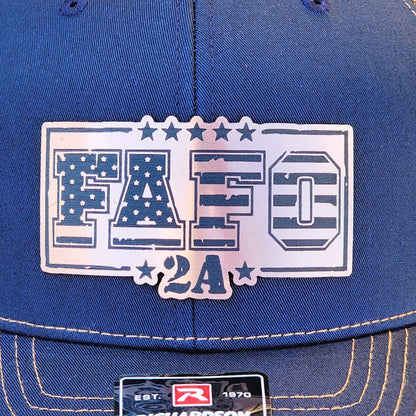 Patriotic Freedom FAFO Copper Engraved Leatherette Hat Patch - MR01