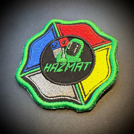 Fire Department HAZMAT Team Embroidered Patch, 3" | VELCRO® Brand Hook Backing - #LoneStar Adhesive#