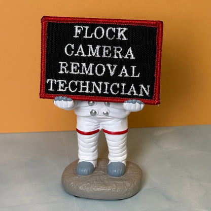 Flock Camera Removal Technician Funny Morale Patch, 2x3" | Made in USA | VELCRO® Brand Hook Backing - #LoneStar Adhesive#